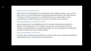 Web browser Forensics on Search keywords