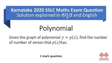 How many zeroes does a graph have? | Polynomial | 2020 Exam Answer Key | KSEEB 10th Maths