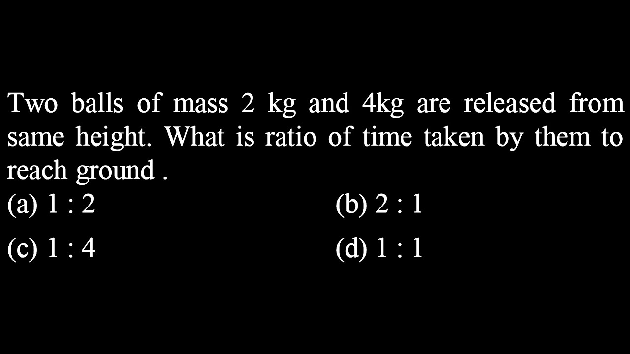 KM DPP 02 Q23 Two Balls Of Mass 2 Kg And 4kg Are Released From Same km-dpp-02-q23-two-balls-of-mass-2-kg-and-4kg-are-released-from-same