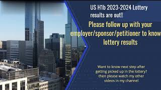 USCIS US H1B 2023 2024 lottery results are out!!