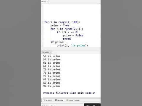 Find all prime numbers less than 100 in Python #Shorts - YouTube