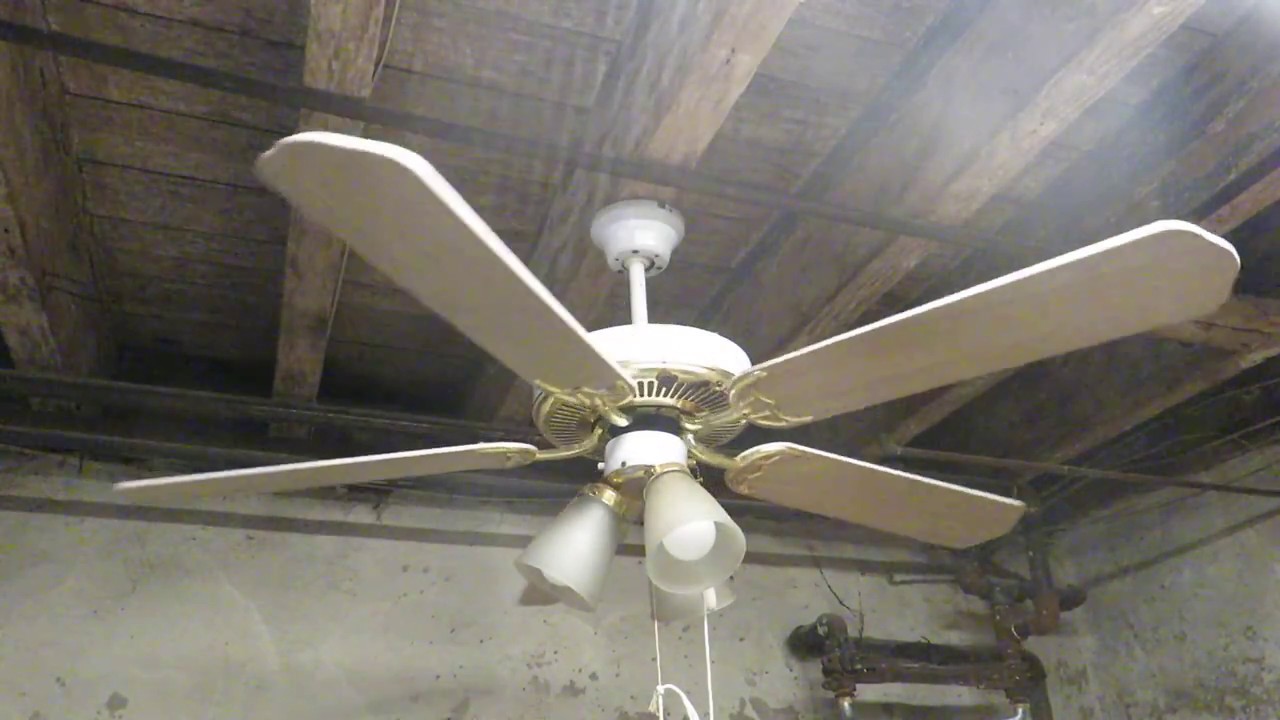 Hampton Bay Huntington Ceiling Fan Wood Blade Side Youtube