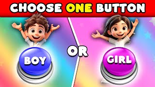 Choose One Button Challene! GIRL or BOY Edition ⚽💅