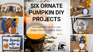 6 Pumpkin Tiered Tray Projects - using our Ornate Pumpkins DIY Décor Kit