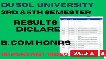 SOL  B. COM HONRS 3RD OR 5TH SEMESTER RESULTS DECLARED NOV-DEC-2022 |HOW TO DOWNLOAD RESULT DEC-2022