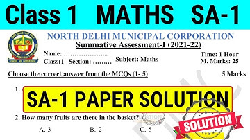 NDMC Class 1 Math SA 1 Question Paper Solution || (28/9/21)