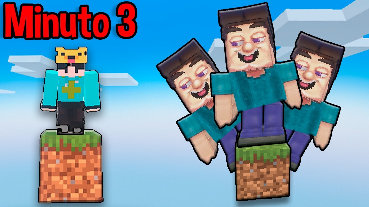 ONEBLOCK pero Cada MINUTO Aparece un STEVE GROTESQUE en Minecraft