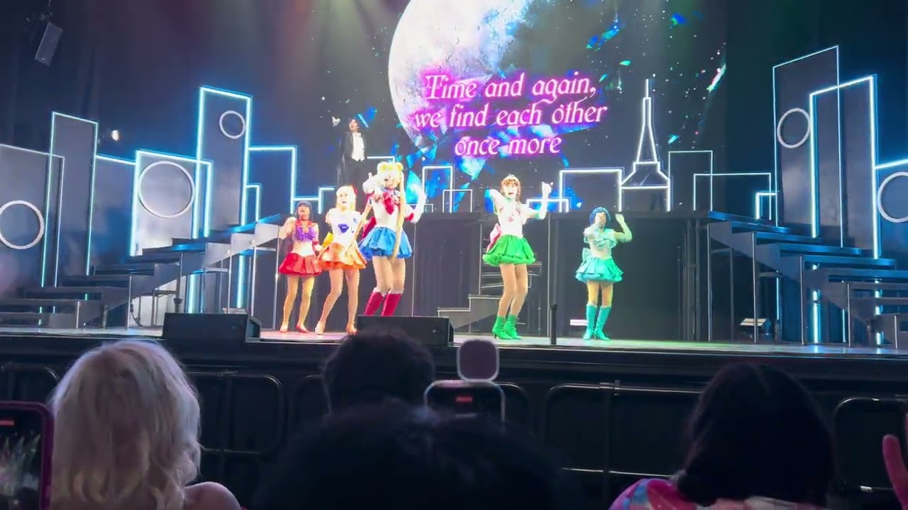 Pretty Guardian Sailor Moon: The Super Live!  Louisville with the cast singing "Moonlight Densetsu".