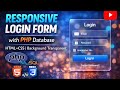 responsive login form with php database |HTML + CSS background transparent #htmlcss #bootstrap #php
