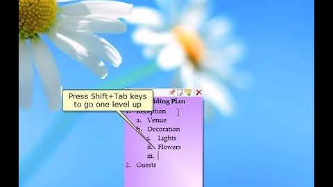 Windows: Outlining (multi-level bullets & numbering) in sticky notes on Windows using Notezilla