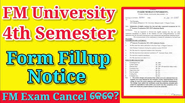 ug 4th semester form fillup notice| fm university 4th semester exam from fill up notice