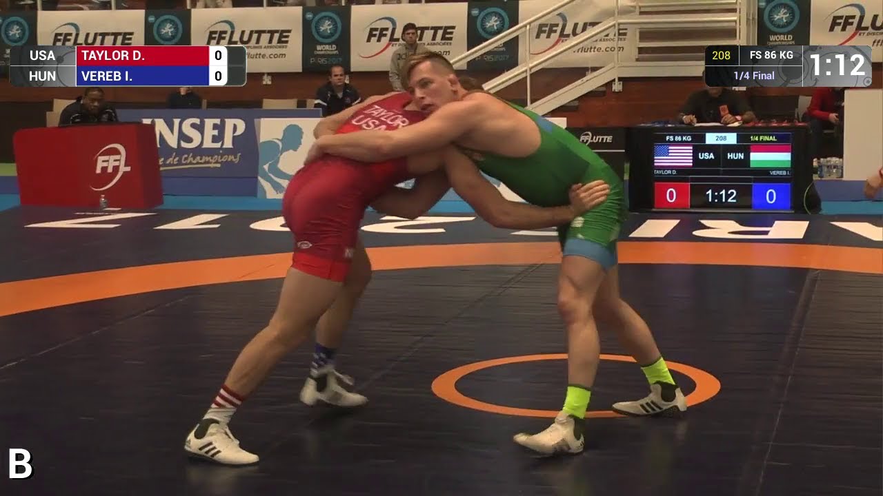 1/4 FS - 86 kg: D. TAYLOR (USA) df. I. VEREB (HUN) by TF, 10-0