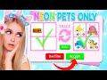 NEON PETS *ONLY* TRADING CHALLENGE In Adopt Me! (Roblox)