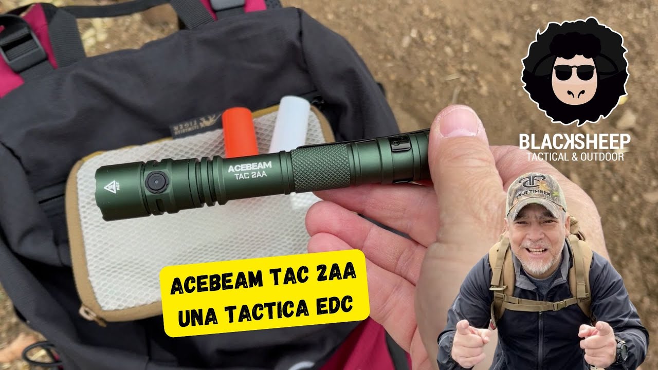 Acebeam Tac 2AA una delgada linterna tactica EDC