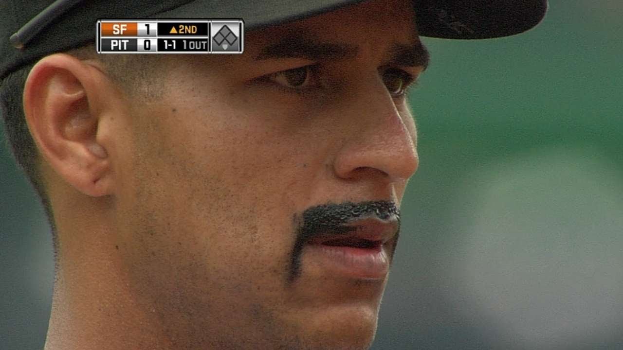 SF@PIT: Cedeno dons a fake mustache to fit in 