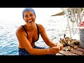 A True ISLAND Woman and The Conch Cleaning QUEEN / Catching Our Own Food Living on a Boat FULL-TIME