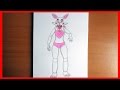 How to draw Mangle, five nights at freddy's characters