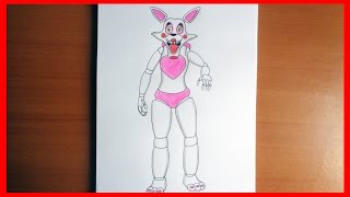 How to draw Mangle, five nights at freddy's characters