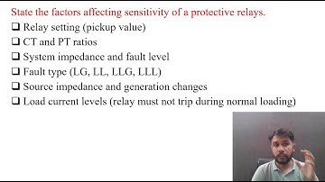 SGP Video short on State the factors affecting sensitivity of a protective relays in English