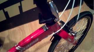 Oyama Rockaway folding bike on an Elite Crono Fluid ElastoGel turbo trainer