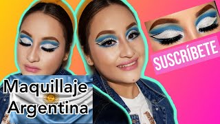 🇦🇷 MAQUILLAJE INSPIRADO EN LA BANDERA ARGENTINA || Maquillaje Argentina screenshot 5