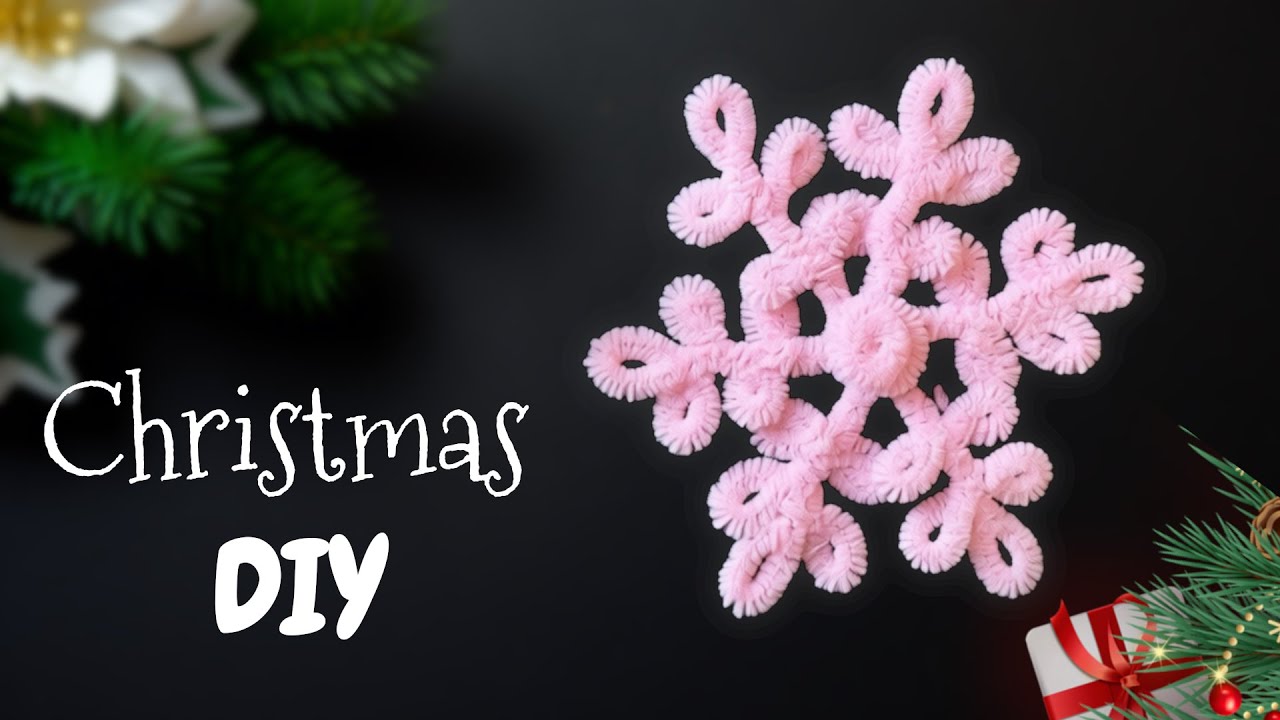❄️ Decorative Stellar Snowflake Using Pipe Cleaners ❄️ Easy Christmas DIY Ornament