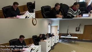 Etna Township Trustee Special Meeting December 26, 2023 11:30am