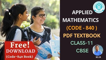 Applied Mathematics Code 840 Class 11 PDF Download | How To Download Applied Maths Book Class11 PDF