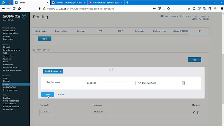 Routing Dynamic: RIP - Sophos XG Firewall