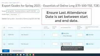 D2L Export Grades Tips