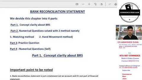 Bank reconciliation Statement | Part 1 | Concept Clear about BRS