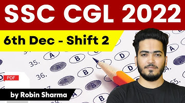 SSC CGL 2022 Paper solution | GS Paper solution | 6th Dec 2022 shift 2 | By Robin Sharma #robinsirgs