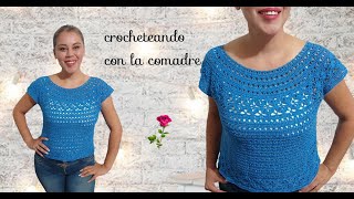 ⭐⭐⭐COMO TEJER BLUSA A CROCHET PUNTADA ESTRELLA FACIL Y RAPIDO CROCHETEANDO CON LA COMADRE😘