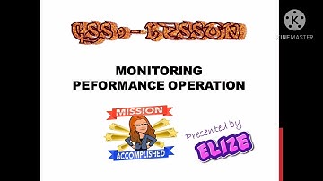 Monitoring Performance Operation