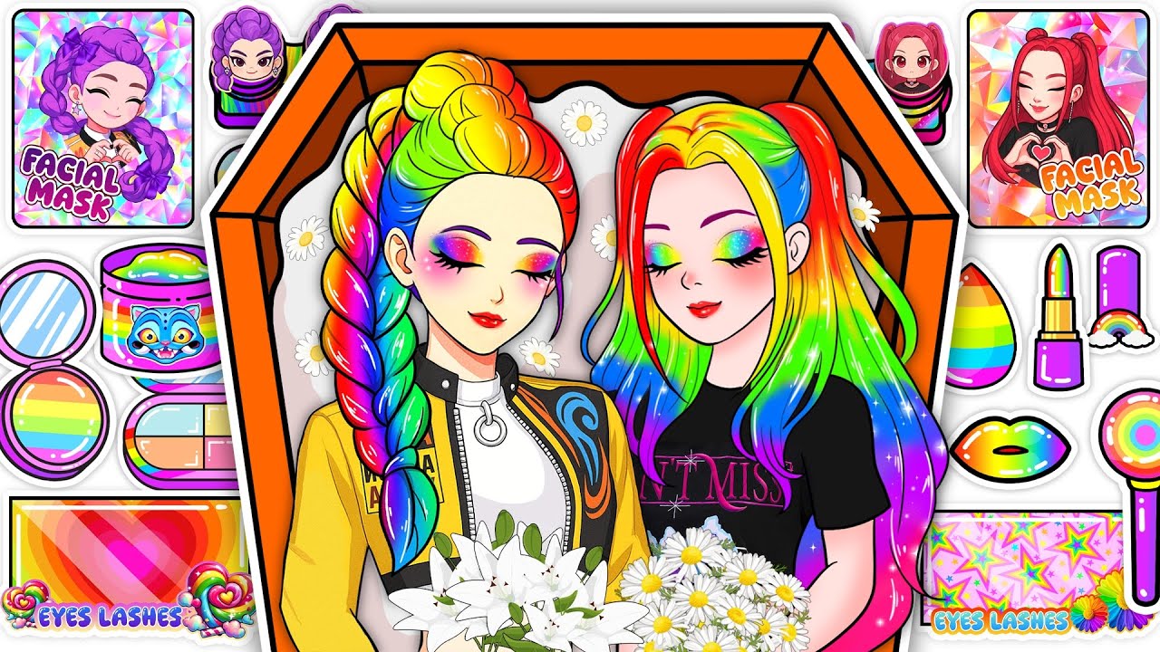 🌸Поделки из бумаги🌸 KPOP Охотники на демонов Руми, Мира. Разноцветный уход за волосами + уход за ...