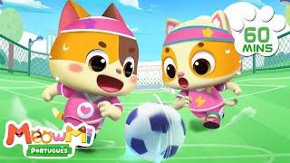 ? Show da Família Gato - Bebê Timi e Mimi Jogam Futebol ⚽  | 1 Hora | Músicas Infantis e Desenhos
