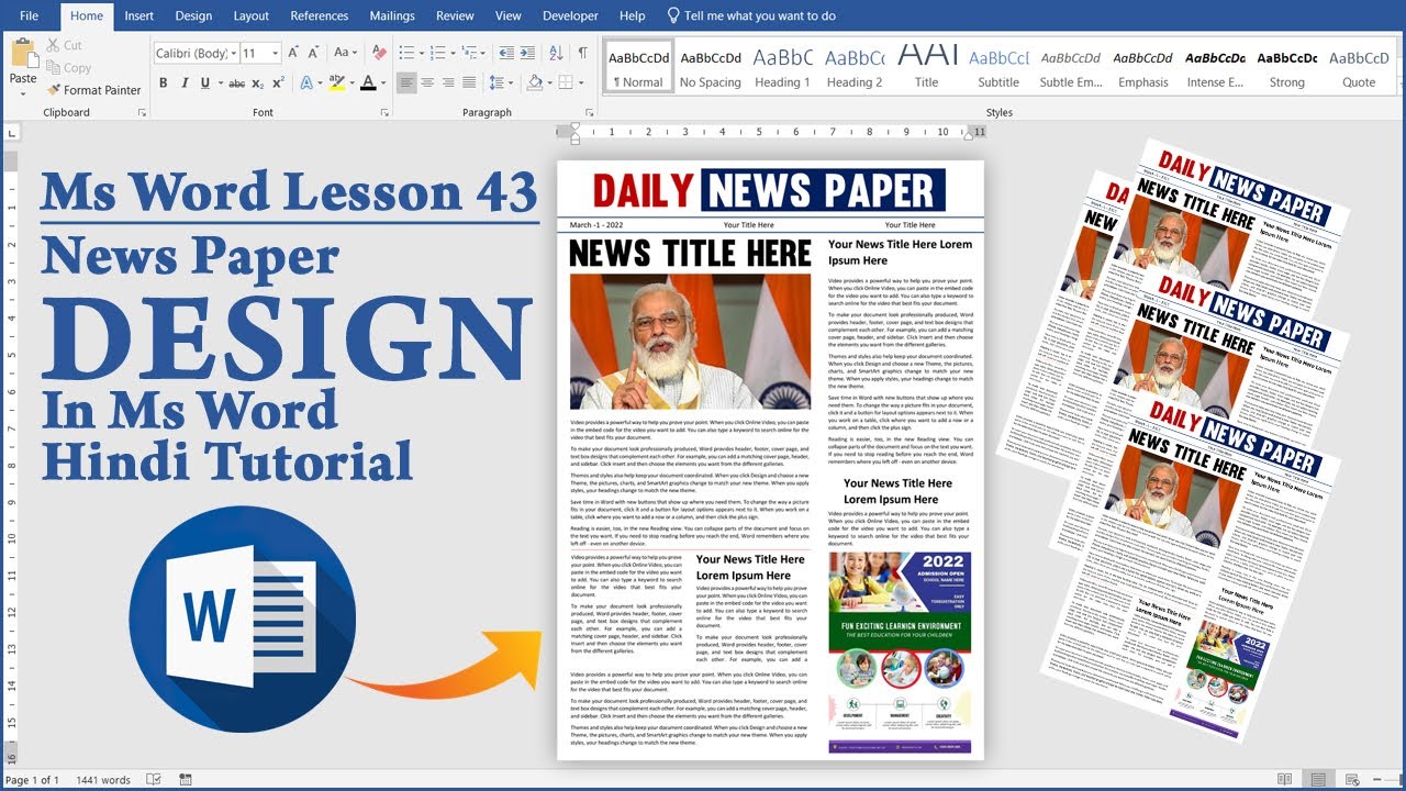 how to make news article in microsoft word