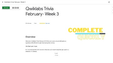Qwiklabs Trivia February - Week 3 Challenge Lab Solution || Complete Quickly || Free Google Swags