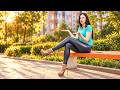 Glossy Leggings & Nude Heels | Glamorous City Park Look