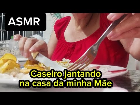 Asmr caseiro jantando e lavando louça na casa da minha Mãe 😍🥱😴🤤