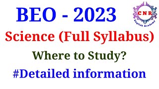 Beo Science  Syllabus  Where To Study  Information