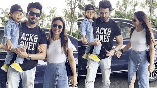 Dheeraj Dhoopar With His Gorgeous Wife Vinny Arora and Cute Son Zayn Jet Off To Delhi