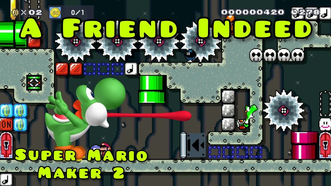 Super Mario Maker 2 "A Friend Indeed" puzzle level walkthrough. - YouTube