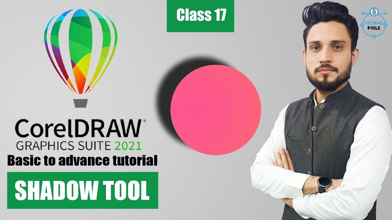 drop shadow tool in corel draw | Class # 17 | Free Training in Urdu/Hindi | coreldraw2021