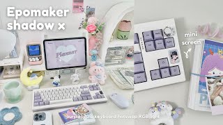 aesthetic keyboard with mini screen ☾⊹ epomaker shadow x [unboxing] ⌨ asmr typing / iPad game play