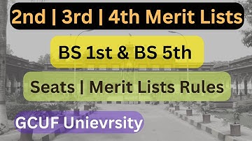 GCUF Merit Lists 2022 | BS 5th & BS 1st Semester Admission 2022 | GCUF University Official