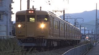 【4K】JR福塩線　普通列車115系電車　ｵｶD-19編成