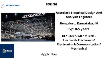 BOEING | Associate Electrical Design &Analysis Engineer | BE/BTech/ME/MTech EEE/ECE/Mech | Bengaluru