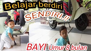 ANAK BAYI BELAJAR BERDIRI.**di umur 8bulan**