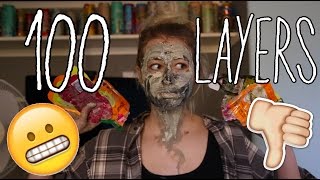 100 LAYERS OF FACEMASK *FAIL* | Maddie Welborn